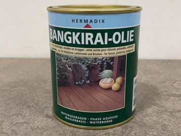 Veiling - 3x Hermadix bangkirai-olie naturel 750ml, Doe-het-zelf en Bouw, Verf, Beits en Lak, Nieuw