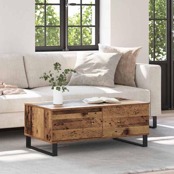 vidaXL Salontafel Oud Hout 90 x 50 x 36,5 cm Bewerkt hout, Huis en Inrichting, Verzenden, Nieuw