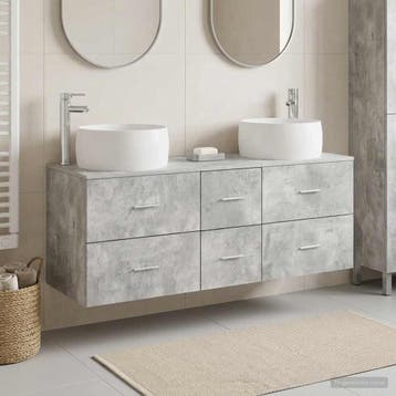 vidaXL Badkamermeubel Set 3 st Betongrijs 49,5 x 44,5 x 66, Verzenden