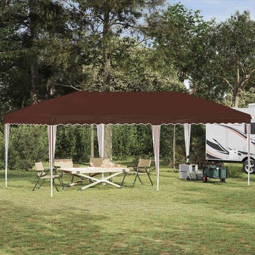 vidaXL Pop-up Feesttent 575 x 290 x 245 cm Bruin, Verzenden, Nieuw