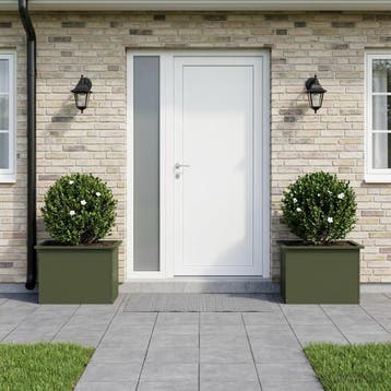 vidaXL Tuinplantenbak met led 2 st Olijfgroen 40 x 60 x 40, Verzenden, Nieuw