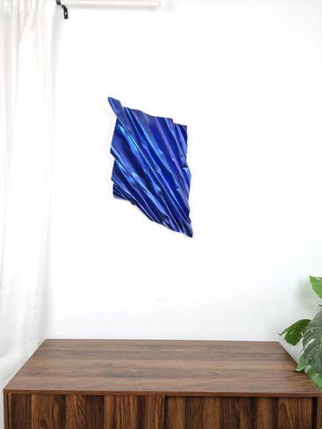 José Soler Art - Steel Silk. Dark Blue (Wall Sculpture)