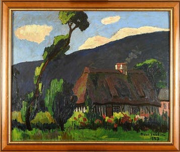 René Sautin (1881-1968) - Chaumière à Pont-Audemer, Antiek en Kunst, Kunst | Schilderijen | Klassiek