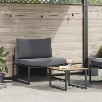 vidaXL Tuinbank Set 2 st Antraciet Staal, Tuin en Terras, Verzenden, Nieuw