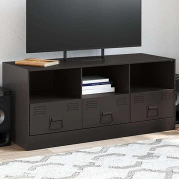 vidaXL Tv-meubel 99x39x44 cm staal zwart, Verzenden