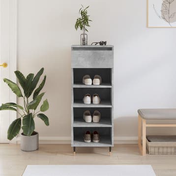 vidaXL Schoenenkast 40x36x105 cm bewerkt hout betongrijs, Verzenden