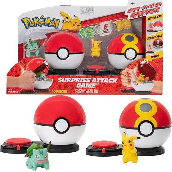Pokémon Surprise Attack Actiespel - Pikachu en Bulbasaur..., Kinderen en Baby's, Speelgoed | Overig, Nieuw, Verzenden