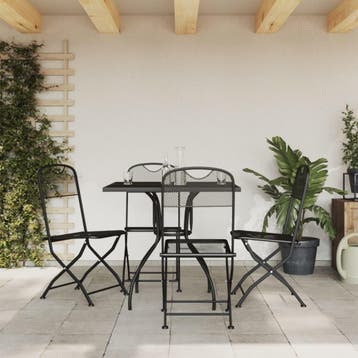 vidaXL 5-delige Tuinset metaalgaas antracietkleurig, Verzenden, Tuinset