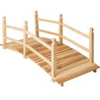 tectake Tuinbrug van hout 137cm lang - bruin, Verzenden, Nieuw