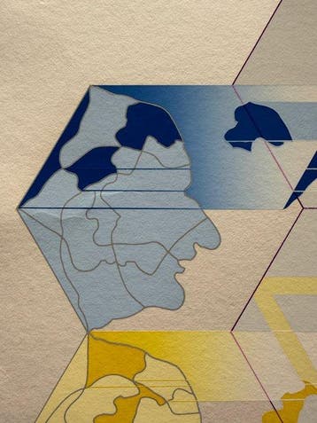 Profile - NO RESERVE PRICE ! - Large work - Usami Keiji -