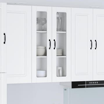 vidaXL Wandglas Kasten PORTO Wit 60 x 31 x 100 cm Bewerkt, Verzenden
