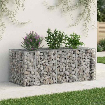 vidaXL Gabion verhoogd bed 140 x 60 x 55 cm Gegalvaniseerd, Tuin en Terras, Verzenden, Nieuw