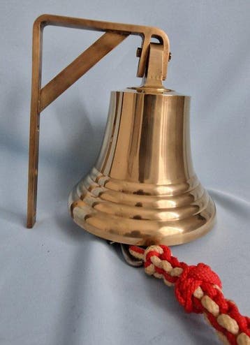 Scheepsbel - Messing - Beugel en allemansend