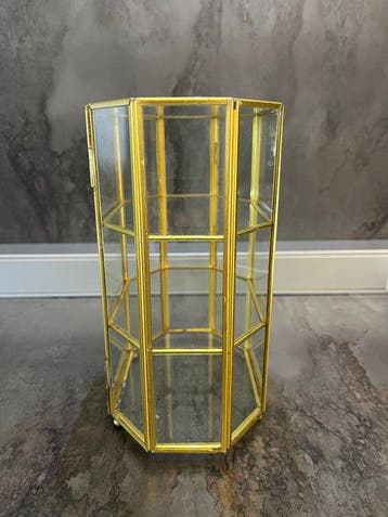 Vitrinekast - Glas en messing