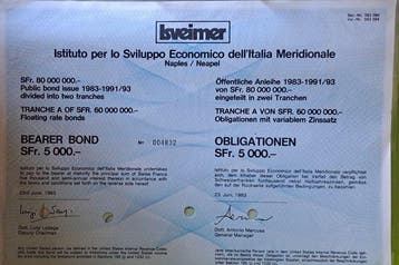 Italië, Zwitserland. Diversi; es. SFr.5000; L.5.000.000;
