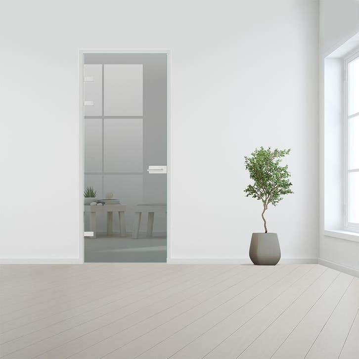 Glazen binnendeur XL voor stomp kozijn aluminium beslag-Link, Doe-het-zelf en Bouw, Glas en Ramen, Nieuw, Verzenden