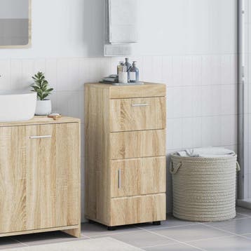 vidaXL Badkamerkast set met lade TULUM Sonoma Eik 37 x 31,5, Verzenden, Nieuw