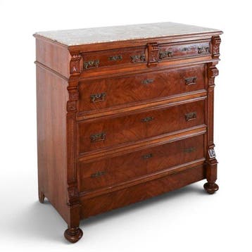 Commode - Acajou, Bronze, Marbre - XIXe siècle