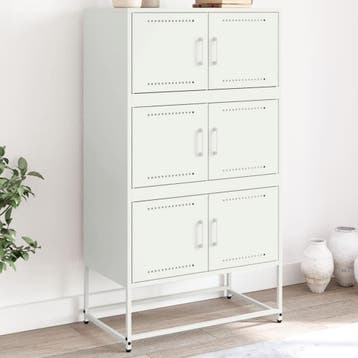 vidaXL Dressoir 68,5x38,5x123,5 cm staal wit, Verzenden, Nieuw
