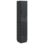 vidaXL Kast Set 2 pcs Zwart 33 x 34,5 x 87 cm Bewerkt hout, Huis en Inrichting, Kasten | Overige, Verzenden, Nieuw