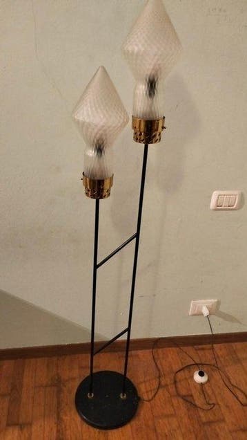 Lampe - Laiton, Verre, Métal, Antiquités & Art