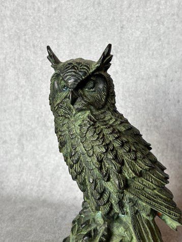 Beeld, Uil 20 cm - 20 cm - Brons