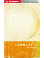 1989 HONDA CONCERTO INSTRUCTIEBOEKJE NEDERLANDS