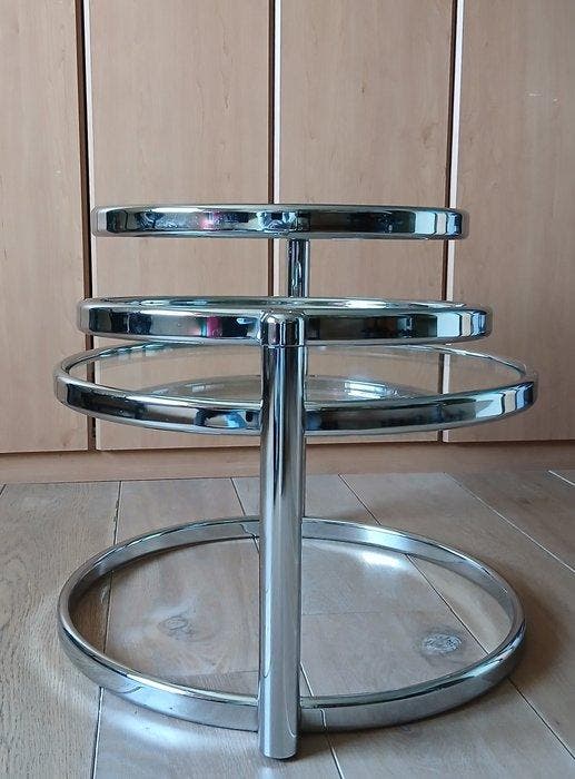 Salontafel - Glas, Metaal - Salontafel zwekbare blade, Antiquités & Art, Art | Objets design