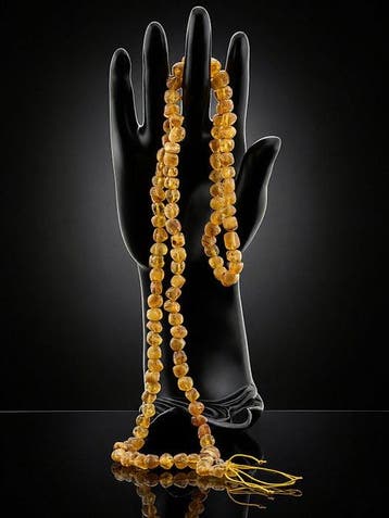 Natuurlijke honingkleurige amber Yapa Mala halsketting -