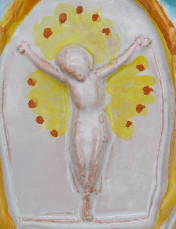 Antiek Wijwatervat - Caltagirone, Firmata Enzo Forgia - RARA, Antiek en Kunst