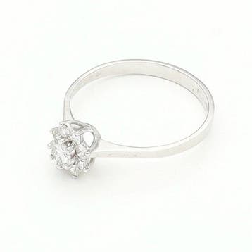 Ring - 18 karaat Witgoud Diamant (Natuurlijk)