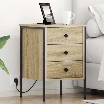 vidaXL Nachtkastje Sonoma Eik 42 x 41 x 61 cm Bewerkt hout, Verzenden