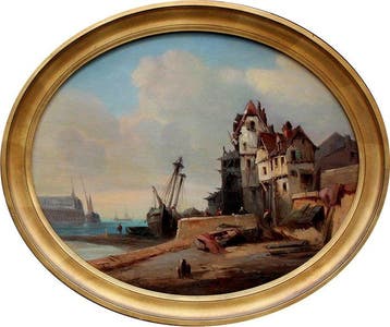 Eugène Isabey (1803 - 1886 ), attributed to - French Harbour, Antiquités & Art