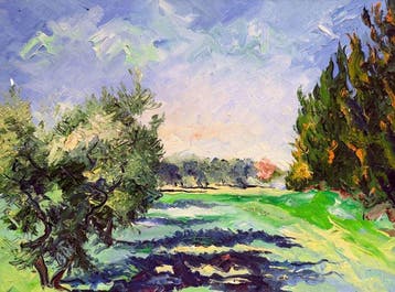 Denis Ribas (1954) - Cyprès, Oliviers et Amandiers en Fleurs