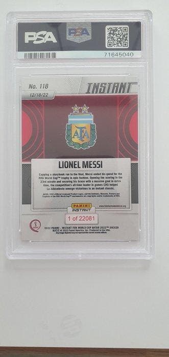 2022 Panini Prizm World Cup Lionel Messi #118 - PSA 10, Nieuw