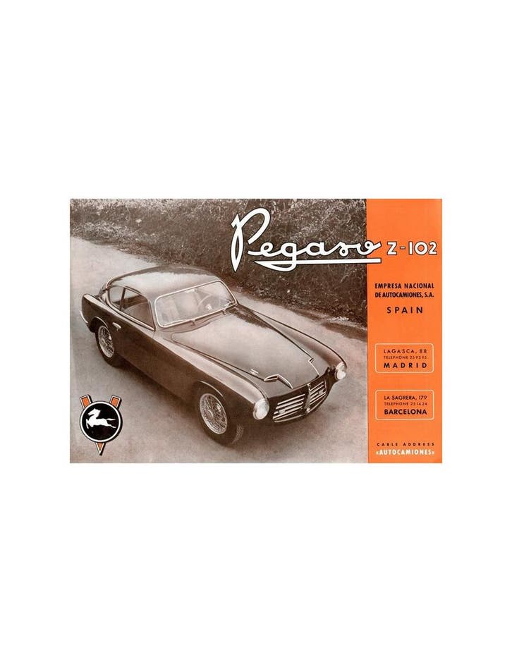 1953 PEGASO Z-102 LEAFLET ENGELS, Livres, Autos | Brochures & Magazines