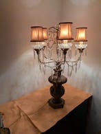 Staande lamp - Kristal, IJzer, Hout - Piantana - H : 80 cm, Antiek en Kunst