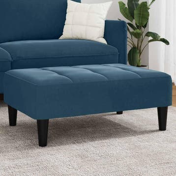 vidaXL Voetenbank 77x55x31 cm fluweel blauw, Verzenden