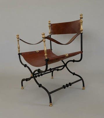 Fauteuil - Italiaanse Savonarola-fauteuil uit de jaren, Antiek en Kunst