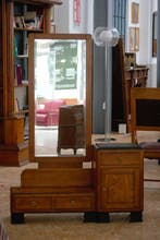 Kabinet - Hout, Glas, Ecopelle - Kaptafel in Art Déco-stijl