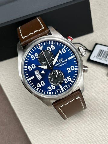 Glycine - Airpilot Chronograph Date Blue - GL0357 - Heren -