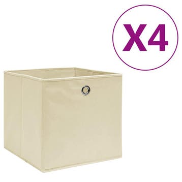 vidaXL Opbergboxen 4 st 28x28x28 cm nonwoven stof, Verzenden, Nieuw