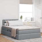 vidaXL Opbergbed met LED met matras Lichtgrijs 120 x 190 cm, Verzenden, Nieuw