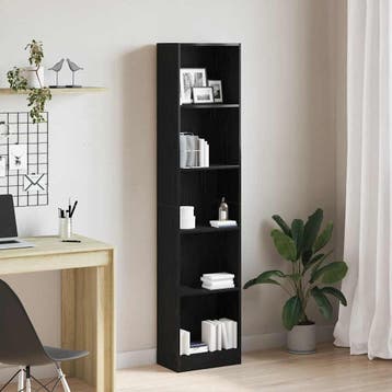vidaXL Boekenkast Zwart Eiken 40x24x176 cm Engineered Wood, Huis en Inrichting, Verzenden, Nieuw