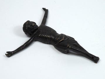 sculptuur, Corpus Christi - 15 cm - Gepatineerd brons, Antiek en Kunst