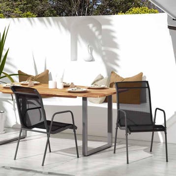 vidaXL Tuinstoelen 2 st staal en textileen zwart, Verzenden