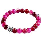 Fako Bijoux - Buddha Armband - Smile - Fuchsia, Handtassen en Accessoires, Armbanden, Verzenden, Nieuw