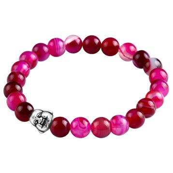 Fako Bijoux - Buddha Armband - Smile - Fuchsia, Handtassen en Accessoires, Armbanden, Verzenden, Nieuw