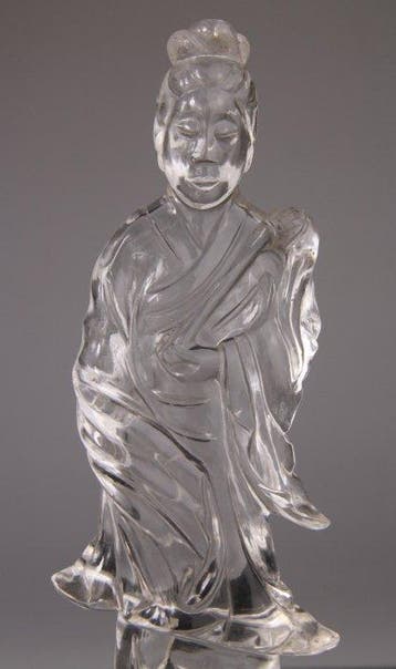 Statue Cristal de Roche Kwanyin Chine Sculpture Chinese Lady