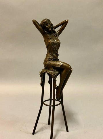 Sculpture, Even helemaal niets - 29 cm - Bronze